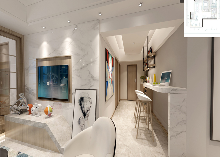 现代前卫风格室内装修效果图-雅居乐御宾府三居145平米-走廊 现代前卫风格室内装修效果图-雅居乐御宾府三居145平米-走廊