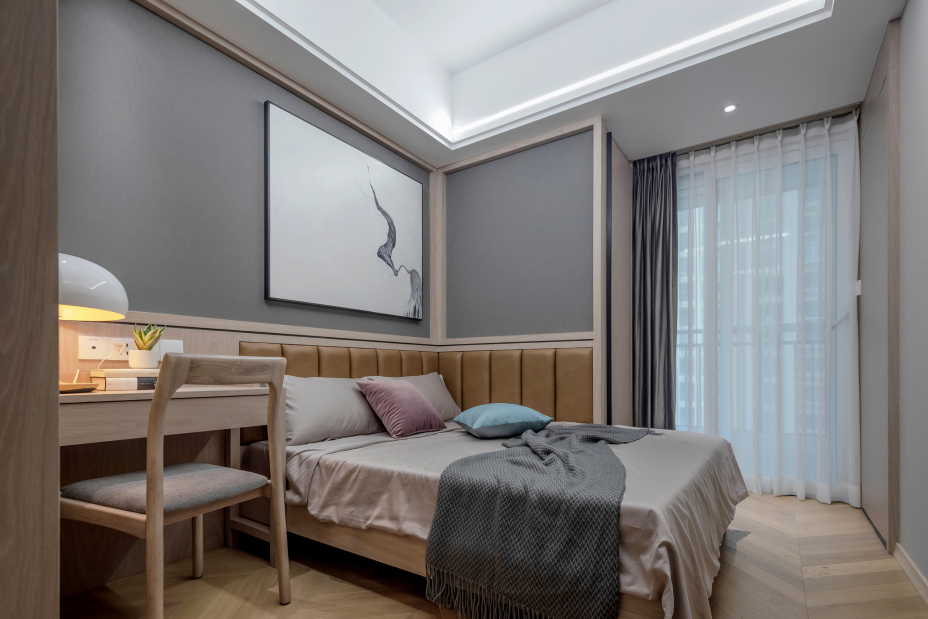 新中式风格家装设计室内装修效果图-次卧 新中式风格家装设计室内装修效果图-次卧