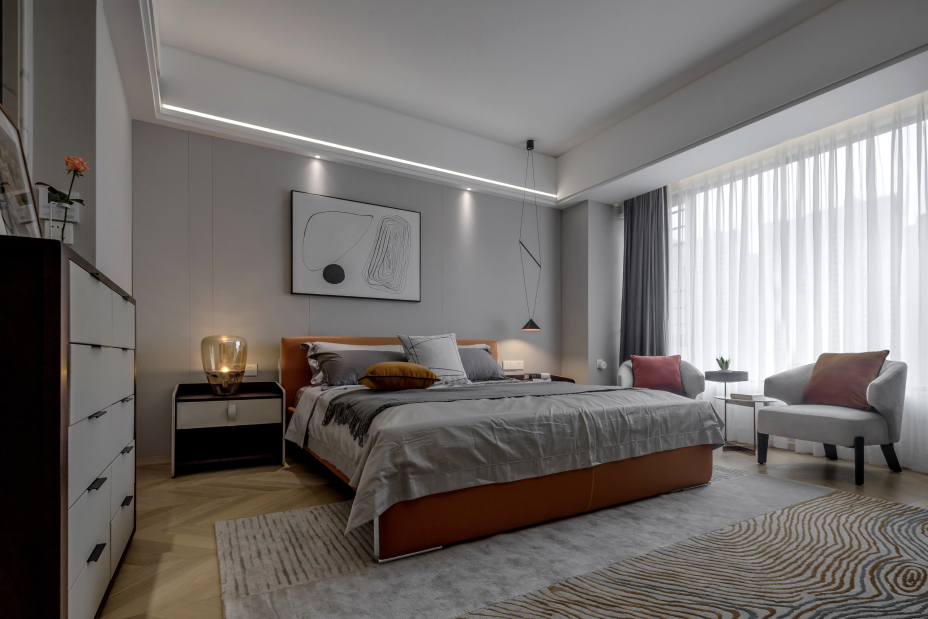 新中式风格家装设计室内装修效果图-卧室 新中式风格家装设计室内装修效果图-卧室