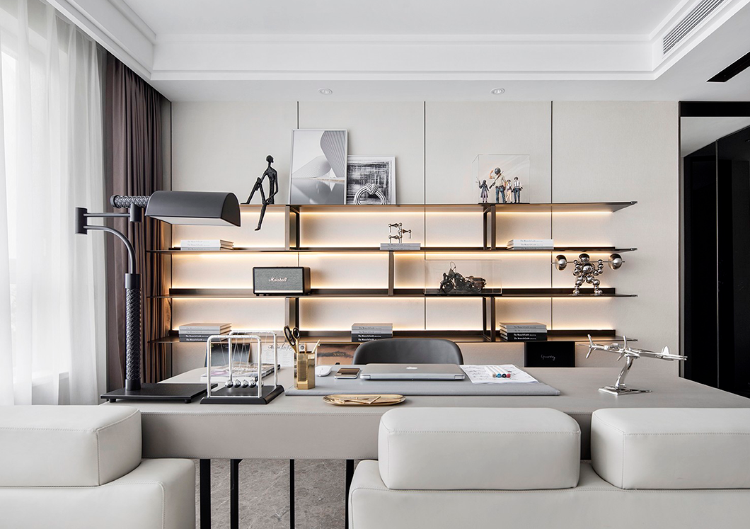 现代轻奢风格室内设计家装案例-工作区 现代轻奢风格室内设计家装案例-工作区