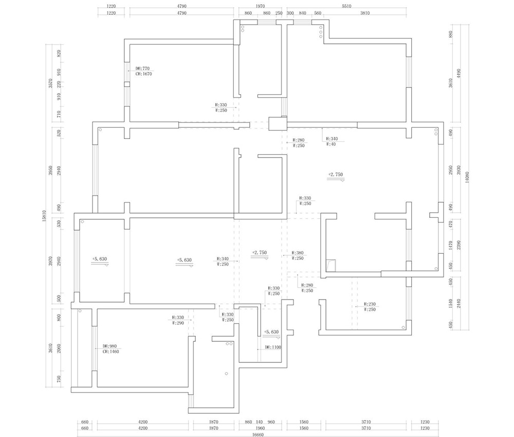 新中式别墅大宅装修设计-首层平面图 新中式别墅大宅装修设计-首层平面图