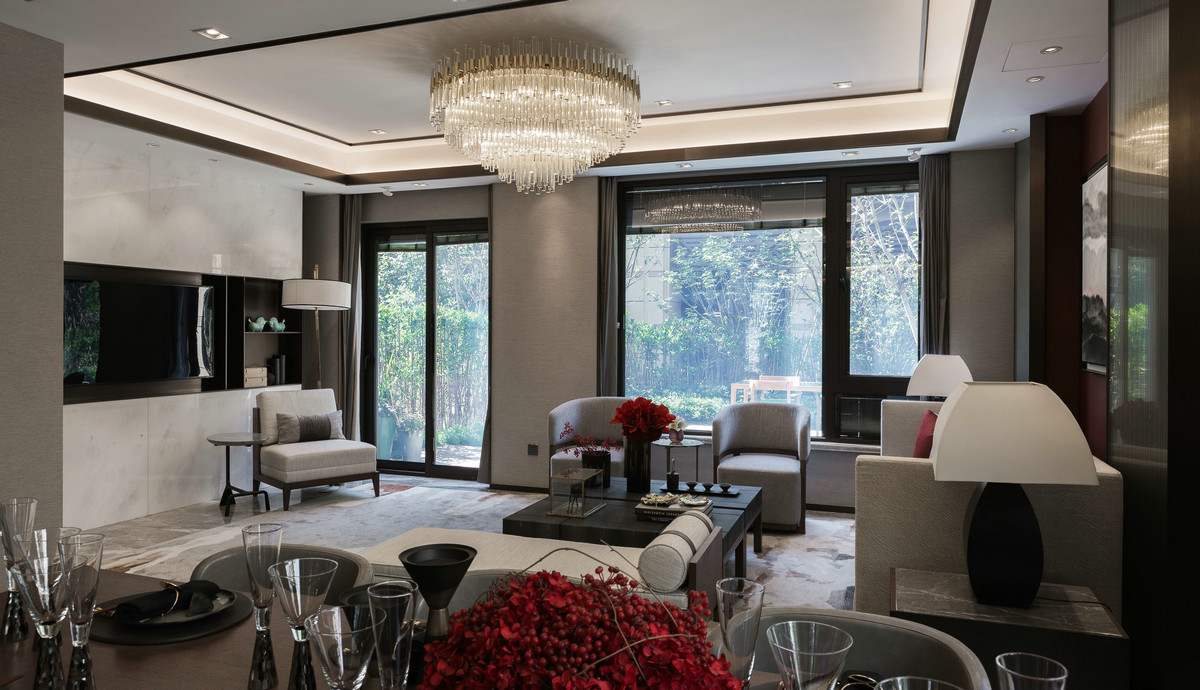 新中式风格别墅室内设计家装案例-客厅 新中式风格别墅室内设计家装案例-客厅