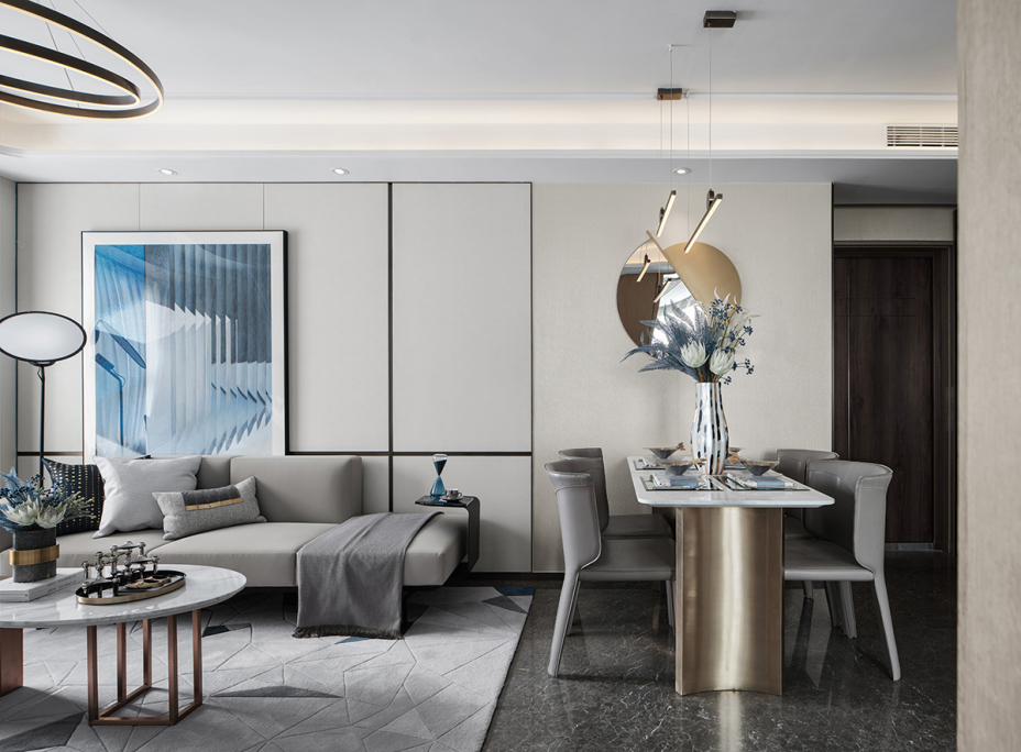 低调奢华轻奢风格室内家装案例效果图-客餐厅 低调奢华轻奢风格室内家装案例效果图-客餐厅