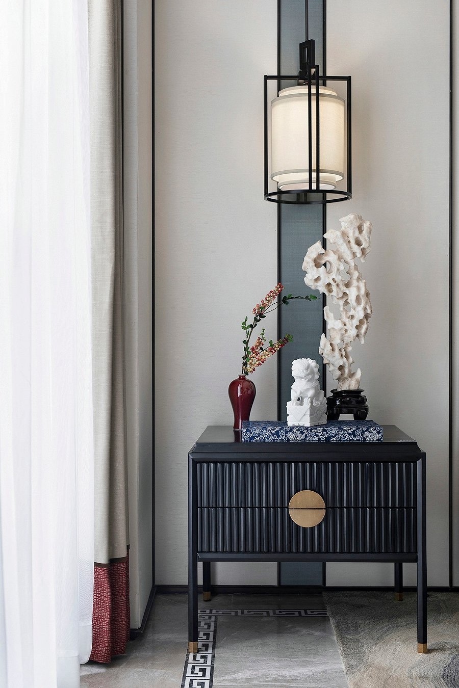 新中式风格室内设计家装案例-客厅边柜 新中式风格室内设计家装案例-客厅边柜