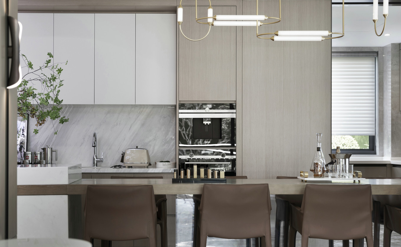 装修案例现代轻奢风格室内装修效果图-餐厅 装修案例现代轻奢风格室内装修效果图-餐厅